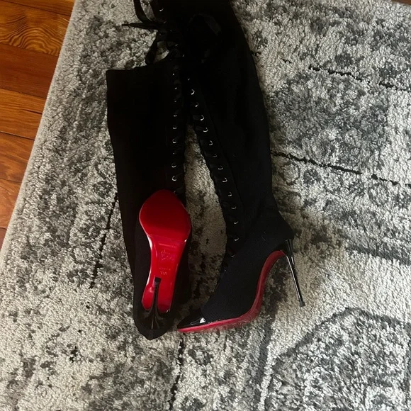 Christian Louboutin thigh high lace up boots - Picture 1 of 4